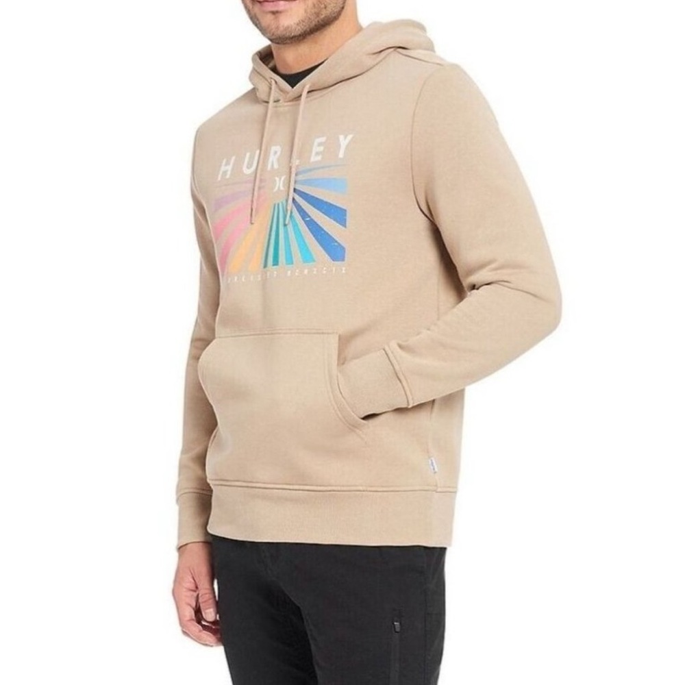 Hurley Mens Pullover Hoodie Sz XXL Khaki Starburst‎ Graphic Est MCMXCIX Size XXL